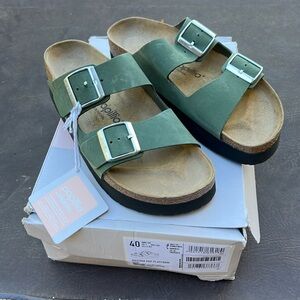 Birkenstock Papillio Platform sandals, Thyme color, size 40 (9-9 1/2), nwt
